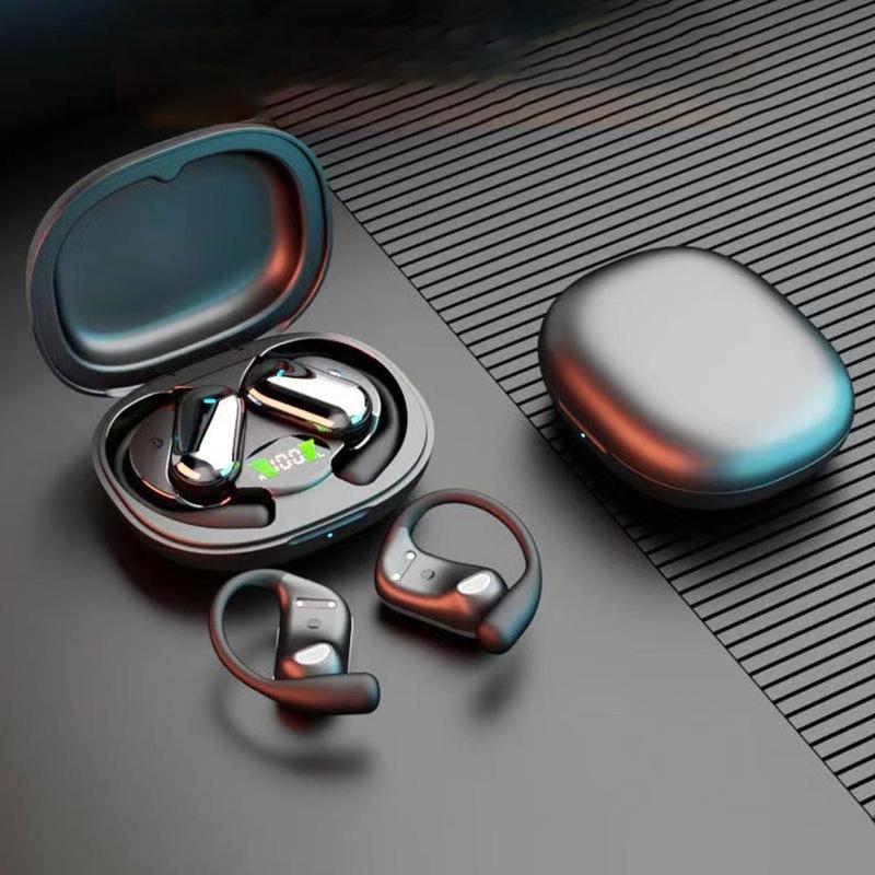 Wireless Open-ear Design Earphone, Portable Earphone with LED Display, Sports Earphone with Built-in Microphone for Running Fitness 0