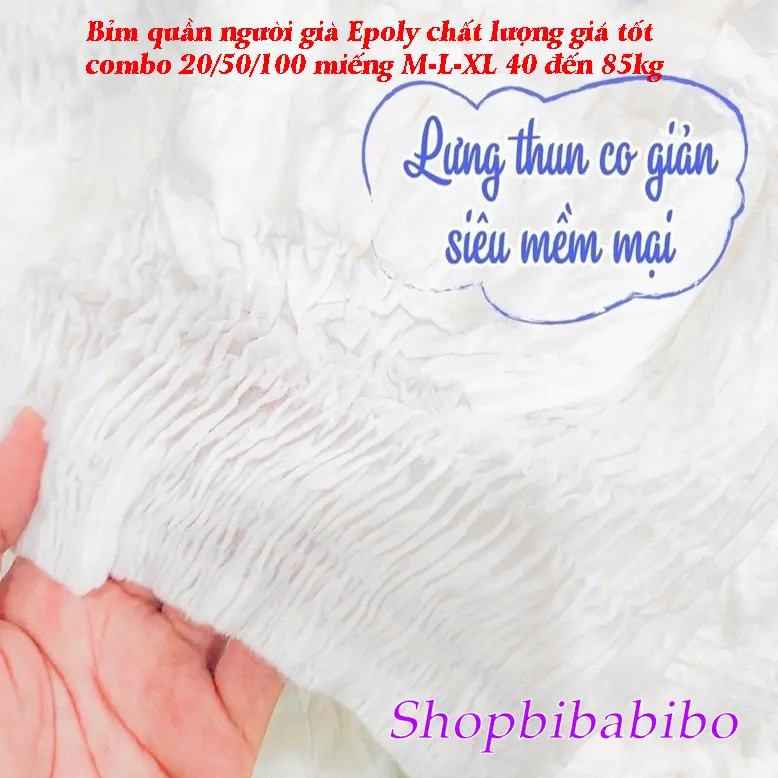 Bỉm quần người già Epoly/Ipaly chất lượng giá tốt combo 50 miếng M-L-XL 40 đến 85kg 2