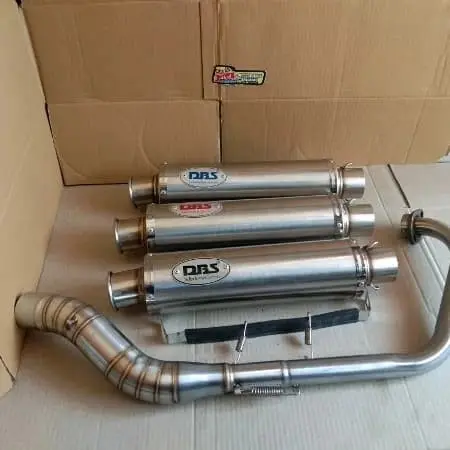 Knalpot Racing DBS Bulat Foto Getgit Satria FU Karbu Satria F untuk Motorcycle dengan Diameter Leher 50mm Tabung 0