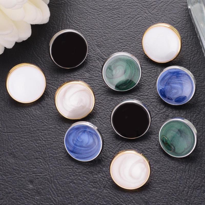 Product Introduction of Round Button, 10pcs Simple Oil Drip Button, DIY Clothing Decoration Accessories for Coat, Jacket, Handmade DIY Clothing Accessories 7