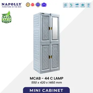Lemari Plastik Napolly 4 Susun MCAB-44C – Motif Lampion Estetik, Anti Jamur & Anti Rayap