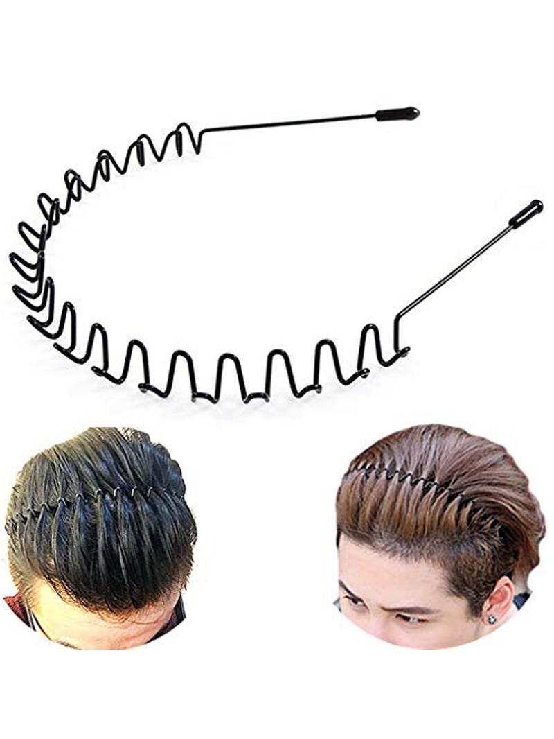 Product Introduction of 2pcs Simple Wave Design Iron Hair Hoop, Casual Outdoor Sports Headband for Men & Women, Minimalist Hairwear for Daily Used, Girl Accessories, Headbands Women 2