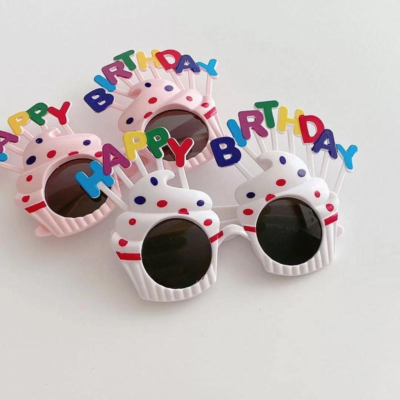 Internet Sensation Cake Birthday Gift Female Xiaohongshu Similar Glasses Happy Birthday Glasses Party Photo Funny Glasses 0