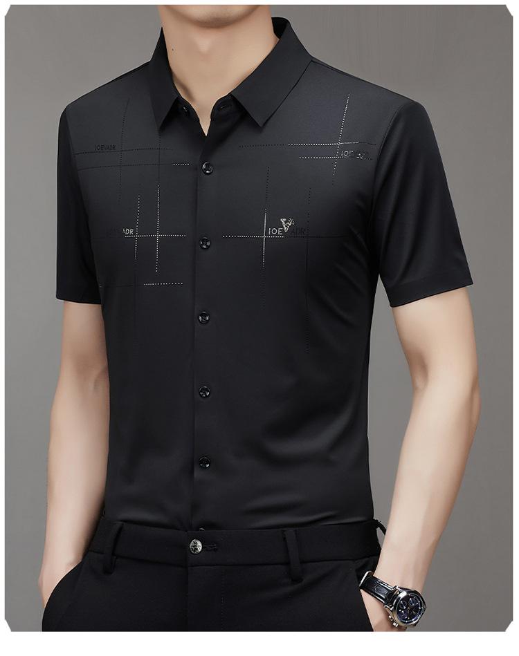 Product Introduction of Summer New Men's Short-Sleeved Shirt, Seamless, Business Shirt, Anti-Wrinkle, Ironing-Free, High Elastic, Men's Clothing,Beyond 14
