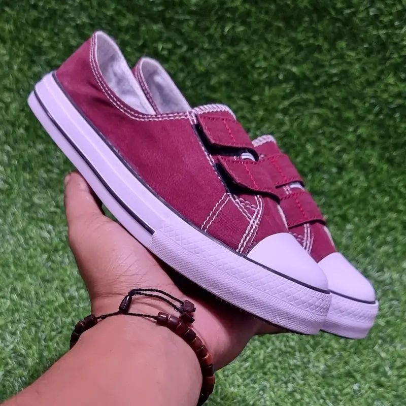 Sepatu Kerja Wanita Flat Shoes Velcro Terbaru Slip On Loafers Kanvas Import Karet Lentur Empuk Kekinian 6