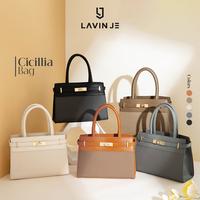 Gambar LAVIN JE Cicillia Handbag Fashionable Tas Wanita Elegan dengan Desain Mewah Classy Top Handle Bag Woman's T1019 - Beige dari LAVIN JE OFFICIAL STORE Kab. Tangerang 1 Tokopedia