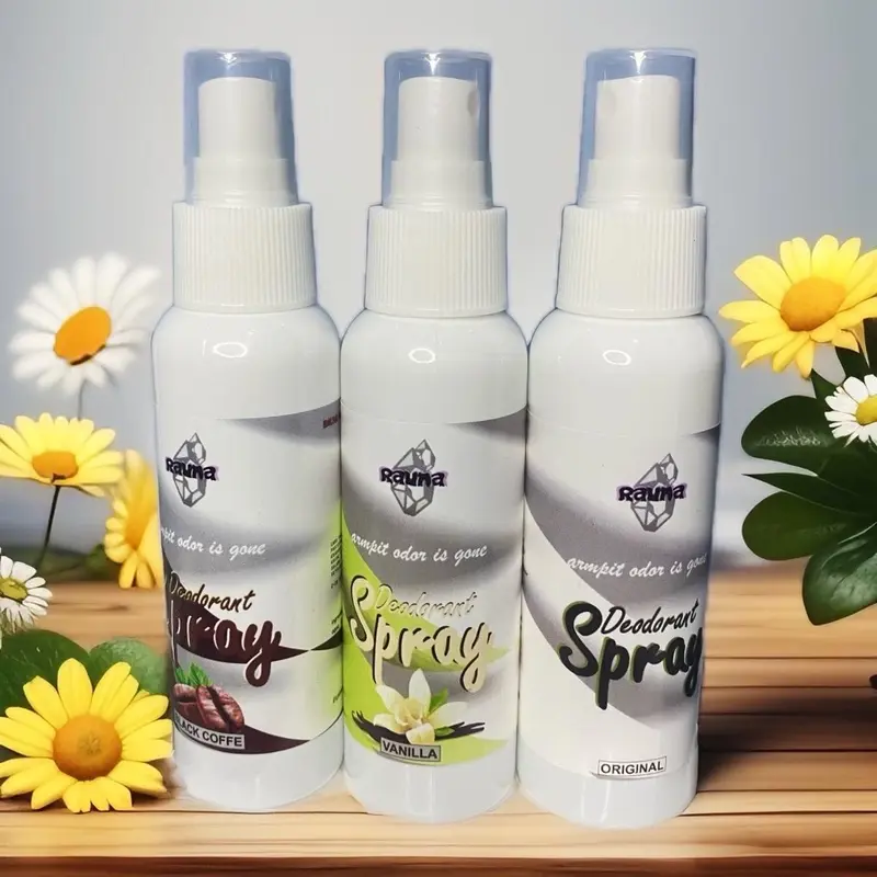 Deodorant Spray RAUNA, Mencerahkan Ketiak, Tahan Lebih dari 24 Jam, 100ML - Kering, Hitam butuh 2