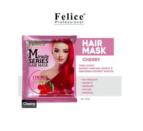 3 SACHET Felice Hair Mask Nourishing Miracles Series -  Masker Perawatan Rambut Untuk Semua Jenis Rambut 3