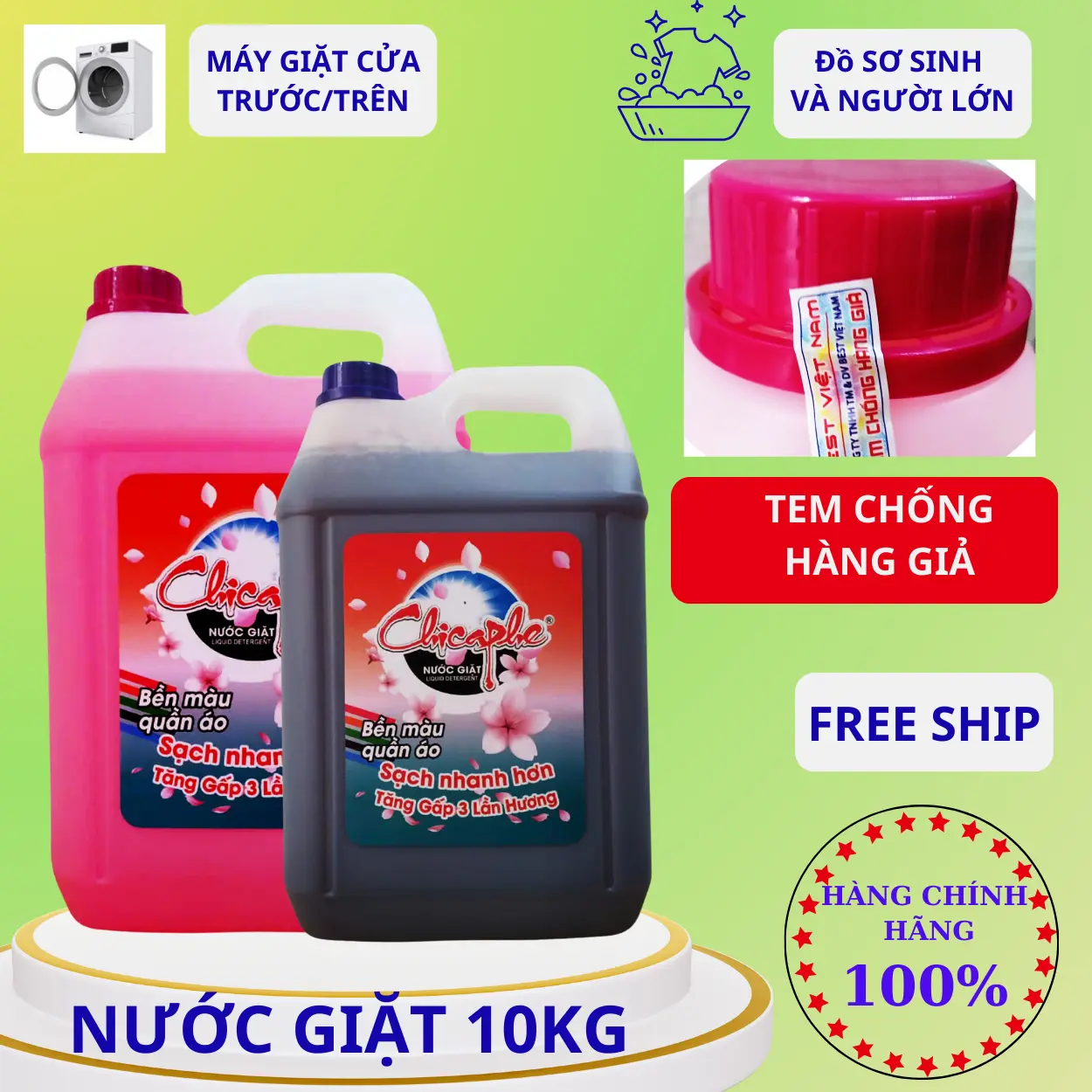 Nước giặt xả cao cấp Chicaphe can 10Kg(10L)Hương Comfort đậm đặc, sạch sâu, thơm lâu, lưu hương - Shop bố Daino