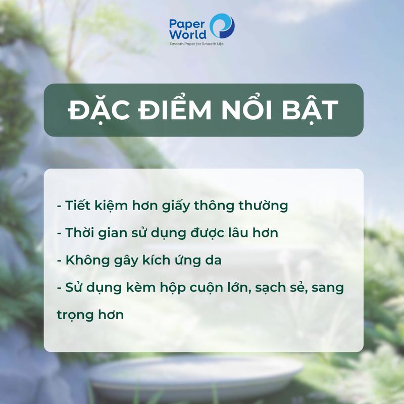[Combo 10 cuộn] Giấy vệ sinh cuộn lớn 500gr tiết kiệm cho gia đình và toà nhà | AN KHANG AKC500 Thân thiện với môi trường Toilet - Thế Giới Giấy 2