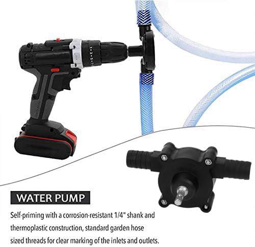 Electric Drill Pump for Water Gasoline Oil Diesels Fluid Transfer Pump Mini Hand Self-Priming Quick Pumping Speed, 2