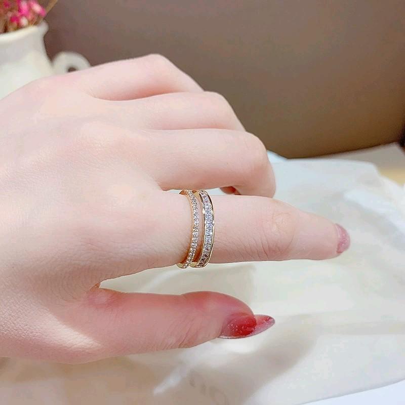 Nhẫn Nữ Cao Cấp Freesize Thiết Kế Đơn Giản Trẻ Trung Women Mạ Vàng 18K 4