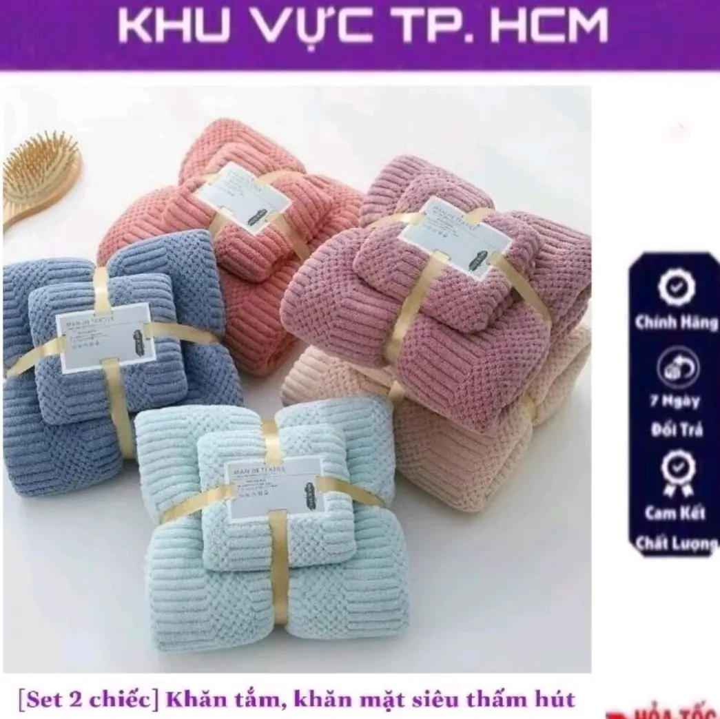 Combo 2 khăn tắm lông cừu cao cấp siêu thấm hút mềm mịn