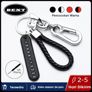 Set Gantungan Kunci / 3 in 1 KeyChain Mobil Dompet Stnk Motor Car Key Cases Hitam Merah