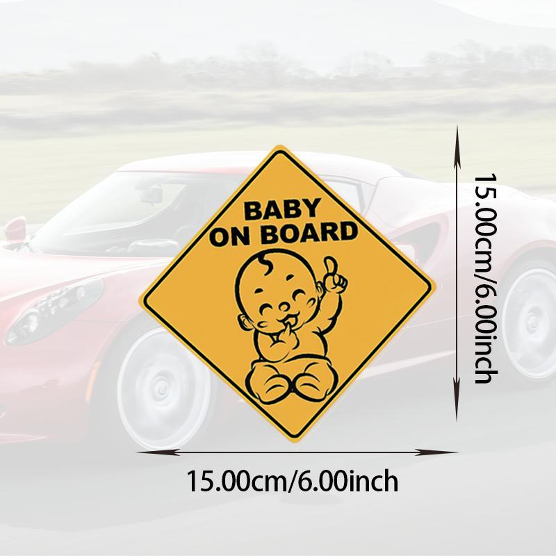 Baby Safety Warning Sticker, Cartoon Baby Pattern Decal, Waterproof Car Sticker For Window Bumper 1