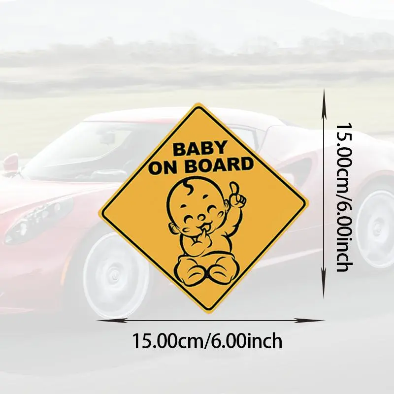 Baby Safety Warning Sticker, Cartoon Baby Pattern Decal, Waterproof Car Sticker For Window Bumper 1