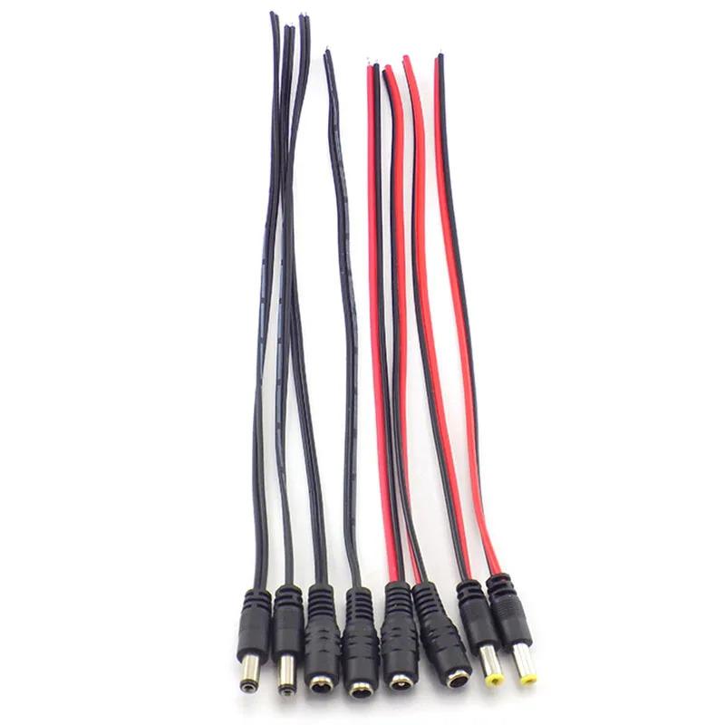 OhLinTek 1/5/10pcs 12V DC 5521 Male Female Connectors jack cable adapter plug power supply wire cord 5.5 x 2.1mm for LED Strip Light CCTV Camera 3