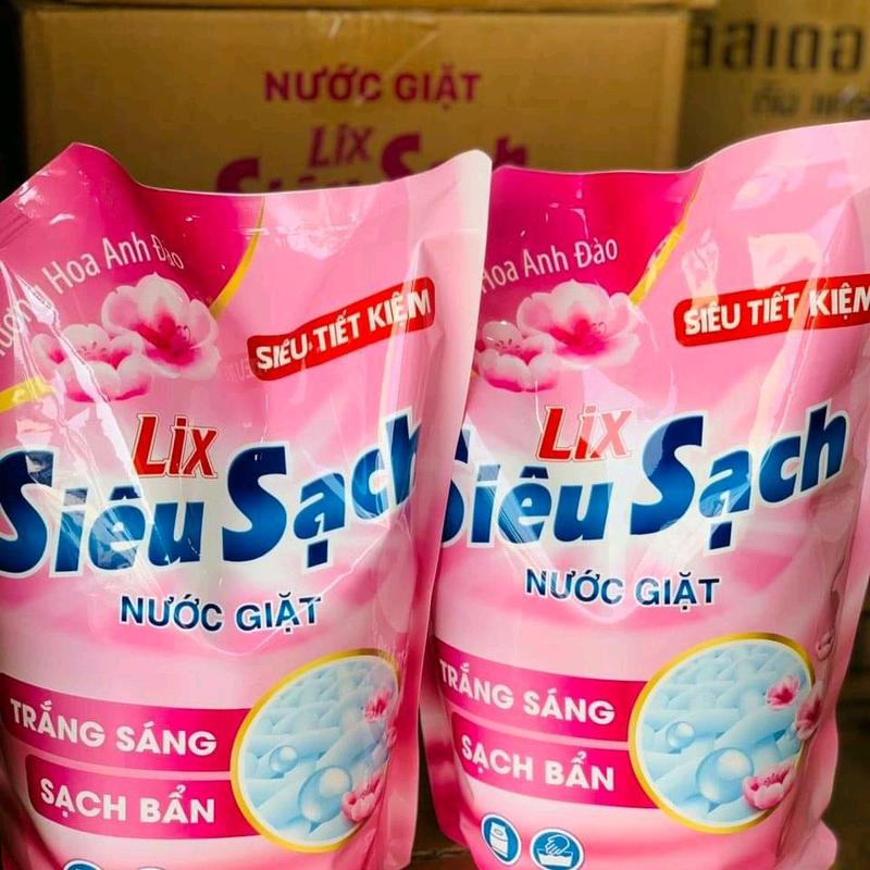 Nước giặt Lix hương Hoa Anh Đào (túi 2.4kg)  Làm Sạch Cho Bé 6