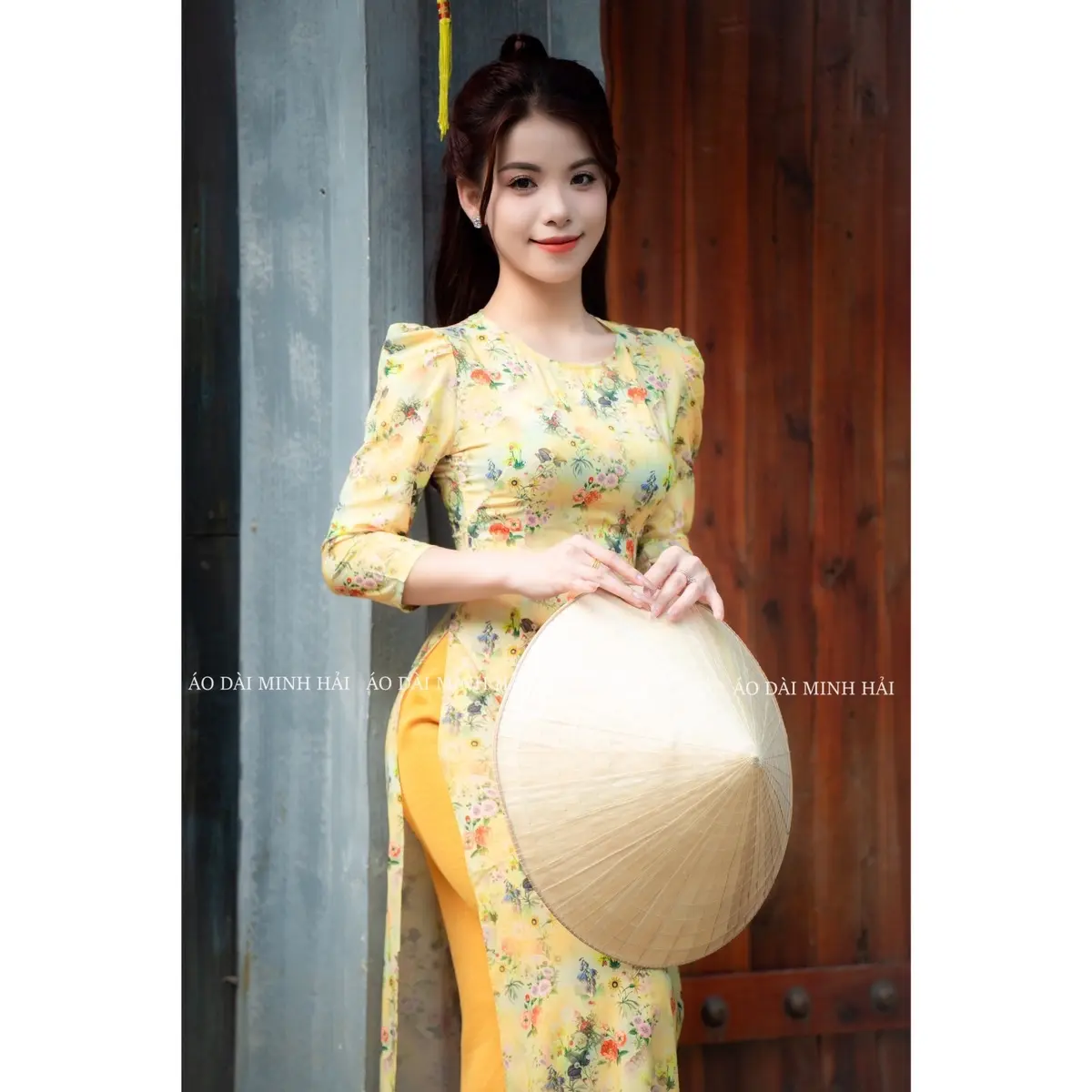 H6- Áo dài lụa nhật in 6D sắc nét Nữ