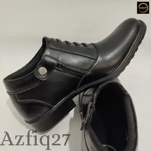 Sepatu Pdh Terbaru Model Tali Mati Pengencang Resleting YKK Original Azfiq27 #7 Dop