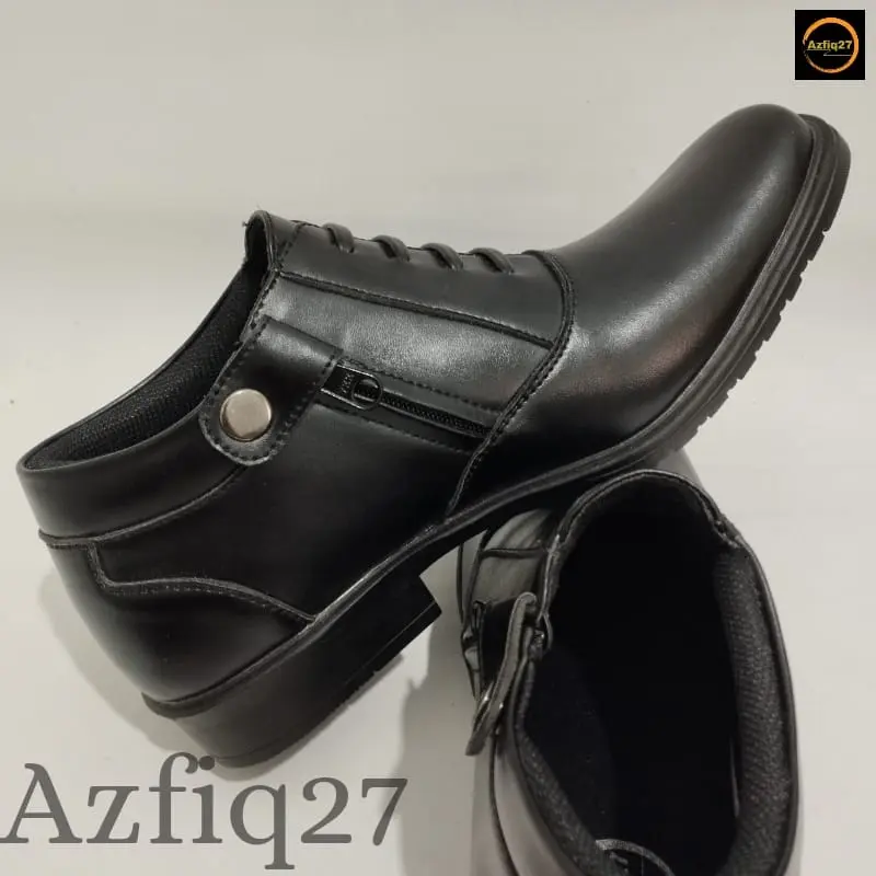 Sepatu Pdh Terbaru Model Tali Mati Pengencang Resleting YKK Original Azfiq27 #7 Dop 0