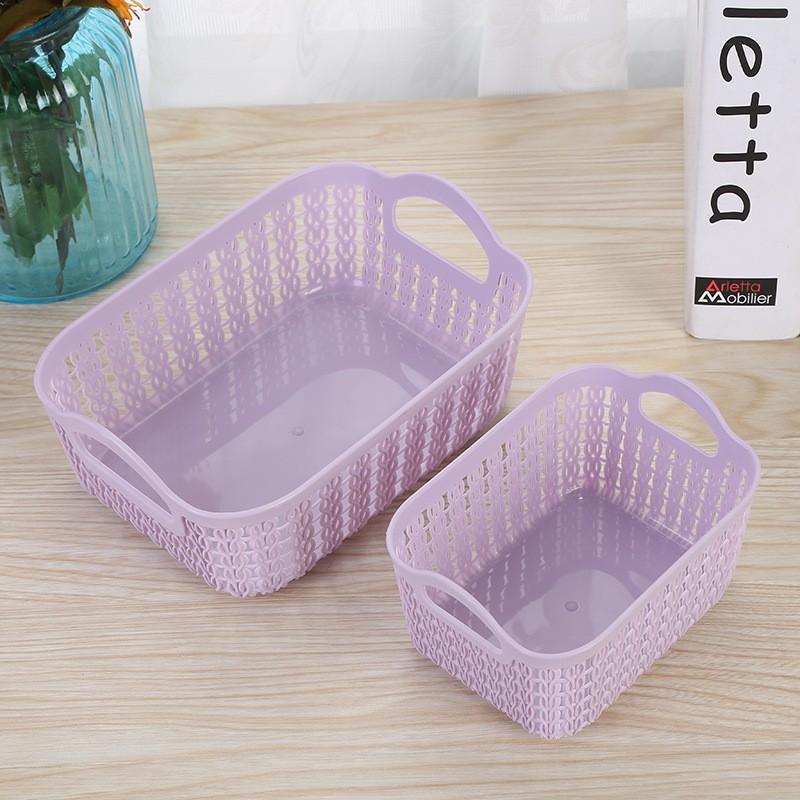 Giỏ Đựng Đồ Di Động Rỗng, 1 Cái, Nhà Bếp, Gia Đình, Văn Phòng, Đồ Lặt Vặt Cầm Tay Xếp Chồng Lên Nhau, Hộp Sắp Xếp Bằng Nhựa Mây Chạm Khắc 2