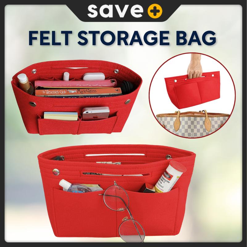 SAVE+ Felt Insert Bag Women Bag Organizer Handbag Inner Pocket - TikTok ...