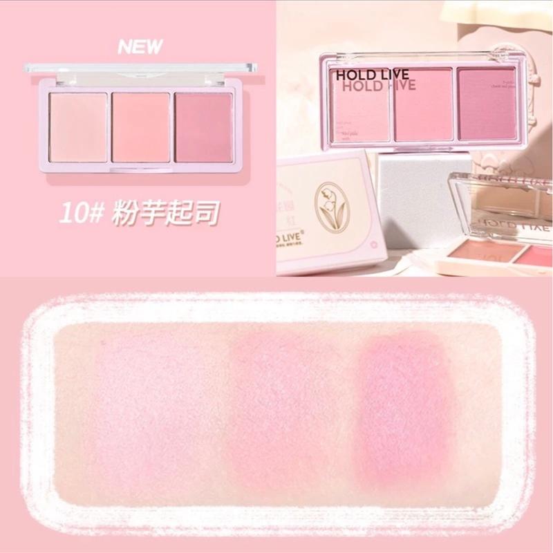 Bảng phấn má hồng 3 ô HOLDLIVE SONBT Cosmetic Mỹ Phẩm Nữ Trang Điểm 5