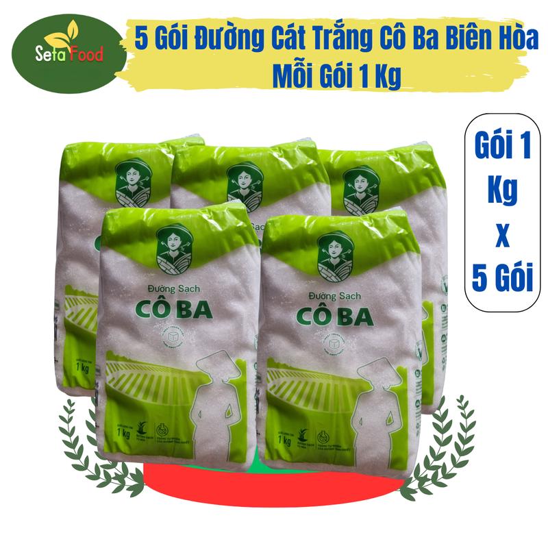 Đường Cát Trắng Hạt Nhuyễn Tinh Luyện 05 Gói 1 kg Gia Vị