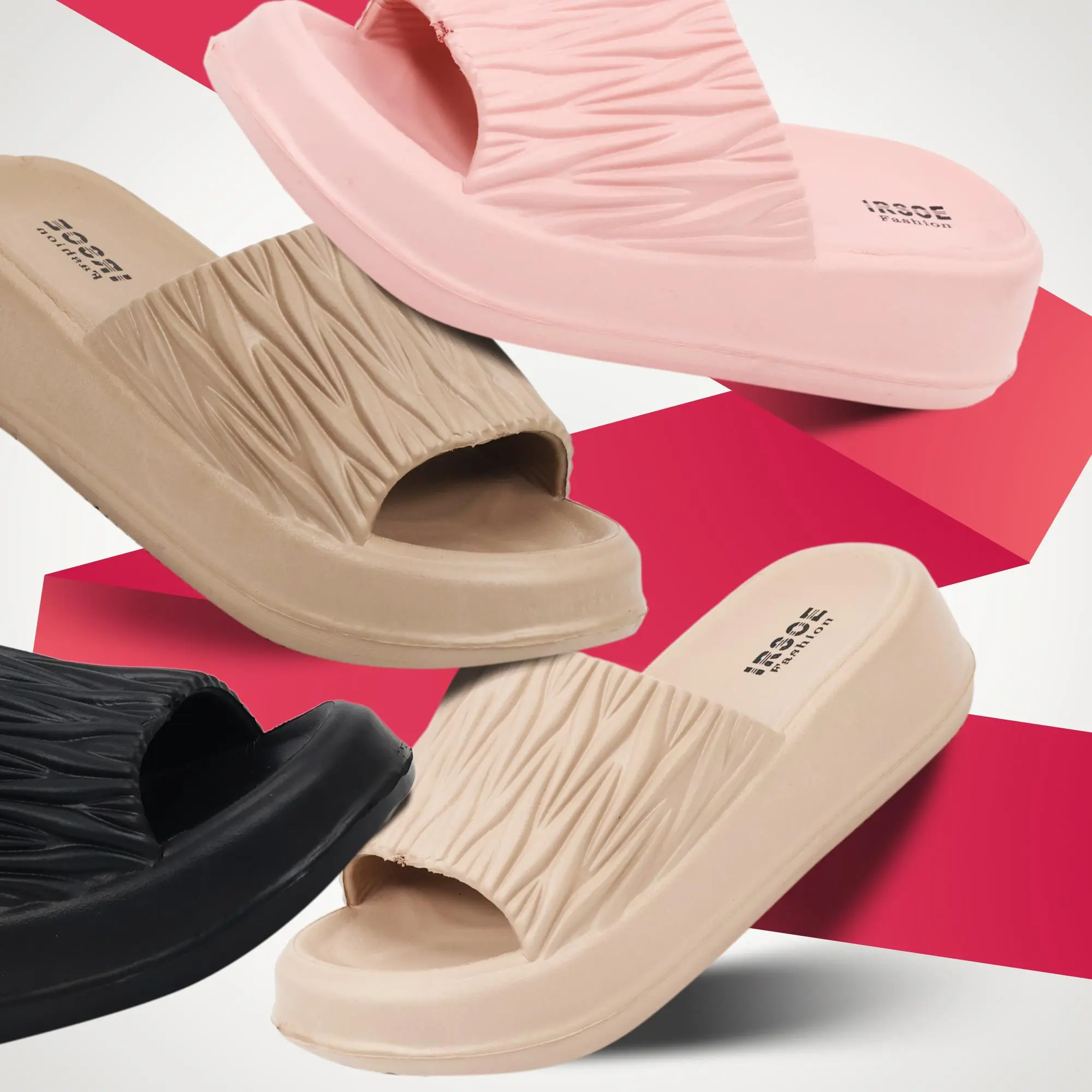 Sandal Wanita Karet Selop 517M-3 Bahan Karet EVA Rubber Model Selop Sandal  Daily Jelly Sandal Strap Wedges Anti Slip Anti Licin