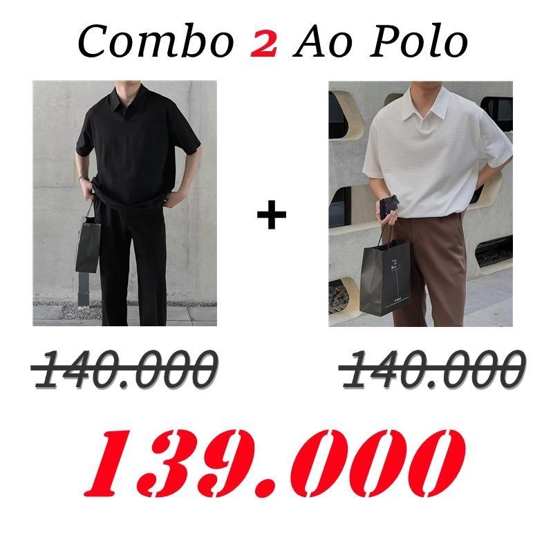 【Xả Hàng Áo Thun Polo Tay Lỡ Dáng Rộng Chất Vải Waffle Menswear Có Cổ   Nhung