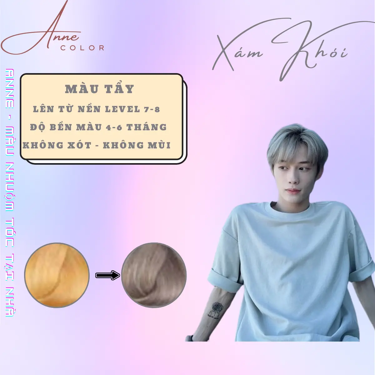 Thuốc Nhuộm Tóc Nam Nhuộm Tại Nhà-ANNE HAIR COLOR thuốc  nhuộm thuoc  nhuộm Đổi Màu Tóc màu  tplus