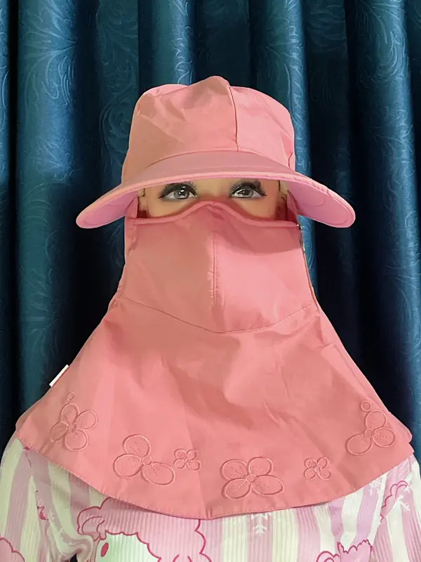 Nón Mũ Vải Che Nắng VÀNH TO 2 Lớp Kèm Khẩu Trang Vải Kate (FreeSize) 5 Màu Cute Dễ Thương Phụ Kiện Nam 2