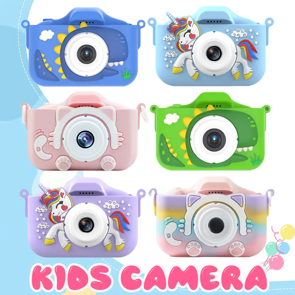 Kid Mini Digital Camera 1080P 2 Inch Rechargeable Video Camera Toys With 32G TF Card for Boys/Girls Christmas Birthday Gifts #470571