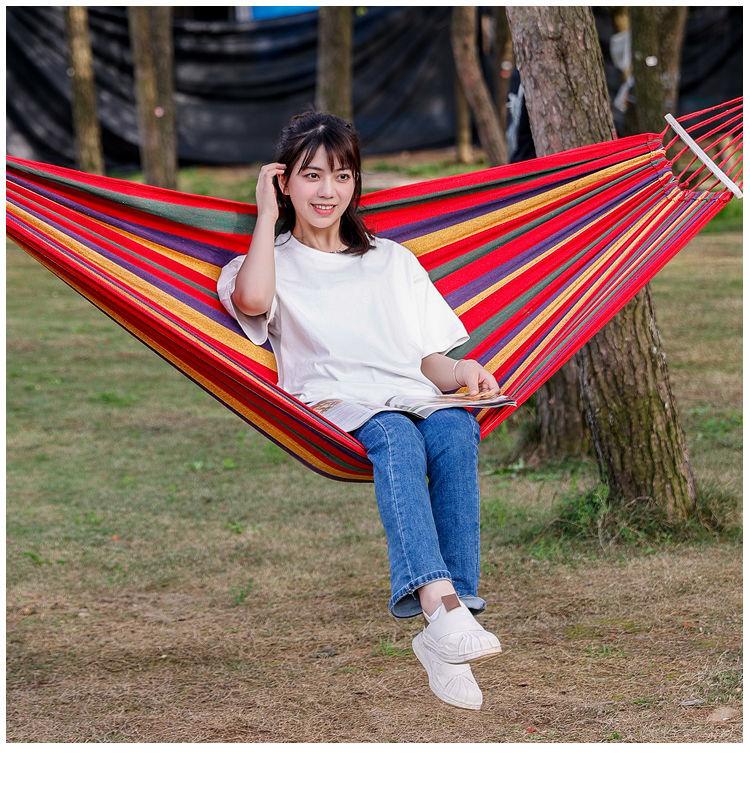Product Introduction of Hammock Outdoor Swing Outdoor Picnic Beach Indoor Anti-Flip Dormitory Adult and Children Glider Hanging Basket Removable and Washable 6
