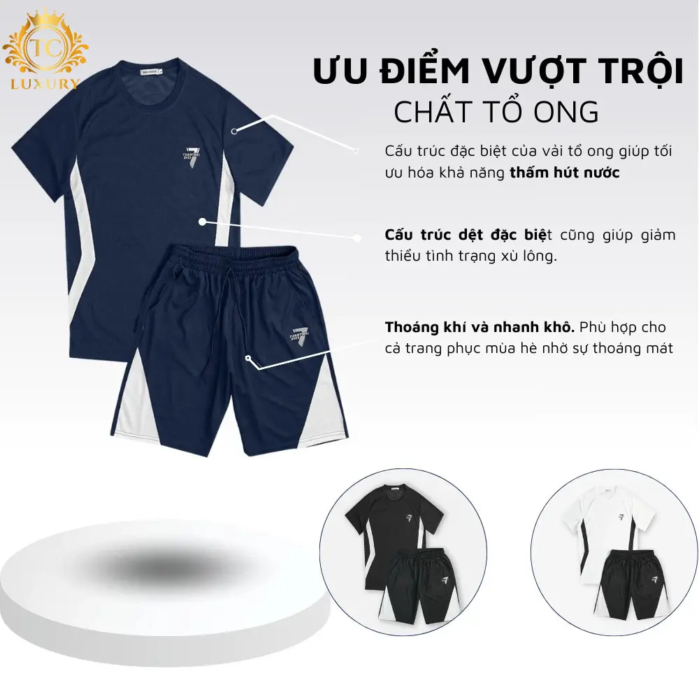Bộ Thể Thao Nam Nữ Phối Eo Trẻ Trung Năng Động, Đồ Bộ Mùa Hè Vải Tổ Ong Mềm Đẹp, Set Đồ Hot Trends, 3 Màu Dễ Mặc Menswear Quần Áo - T7