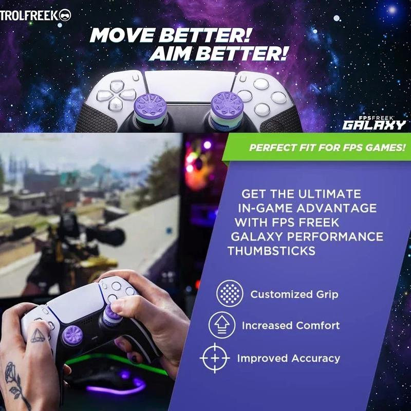 XBOX Wireless Gamepad Joystick Cap Suitable For XBOX X/S/One Gamepad Joystick Silicone cap Buttons FPS Freek Professional Thumbsticks Grip Non-slip Abrasion Resistant,Xbox series x Controller Grip Gaming Stick galaxy purple gamecube 4k game playstation 1