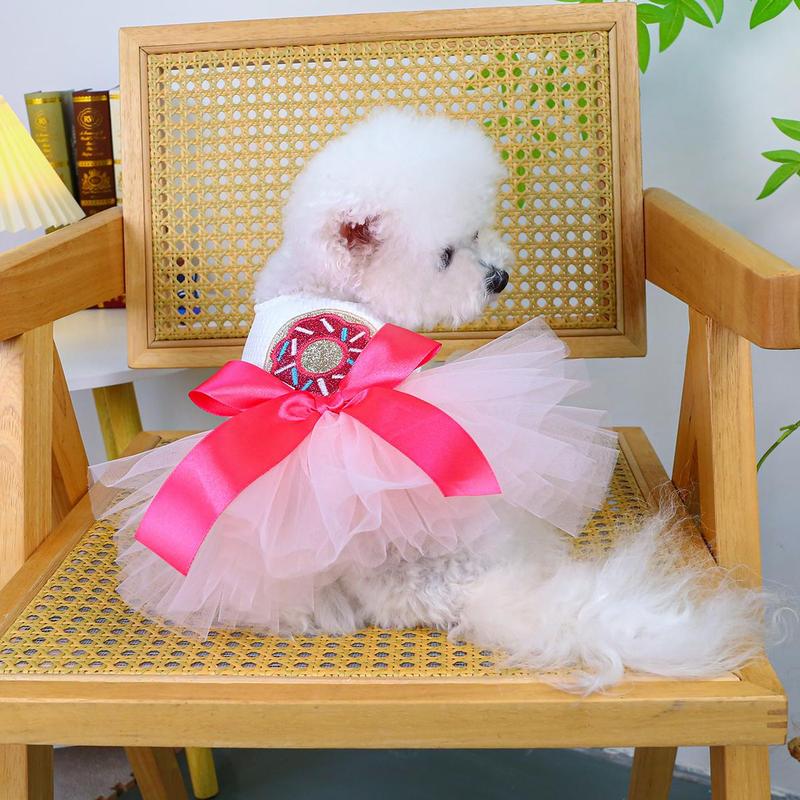 Cute Pet Dress, Bow Decor Pet Dress, Pet Clothes for Small Dogs