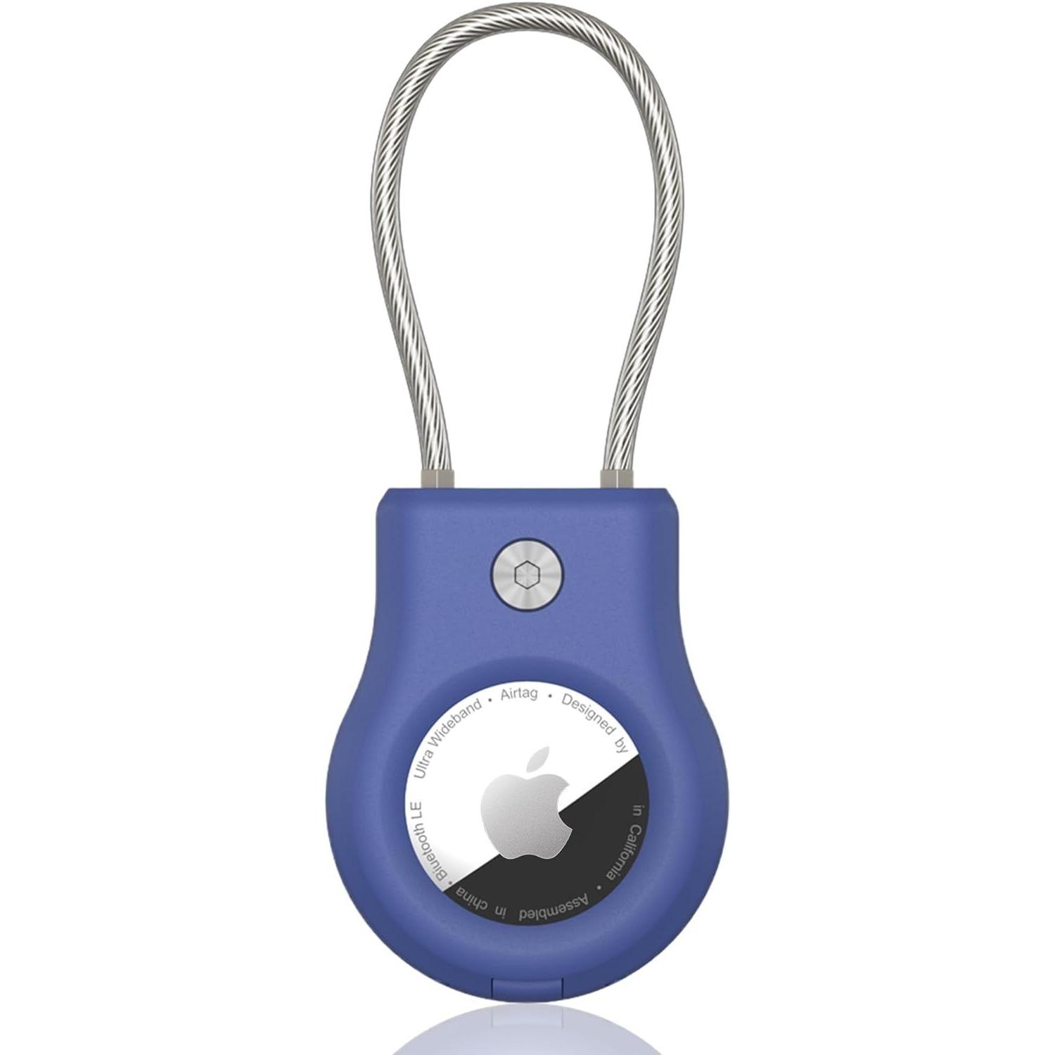 Apple Airtag Kompatibel Case with Steel Wire Rope, GPS Keychain Case, Anti-maling