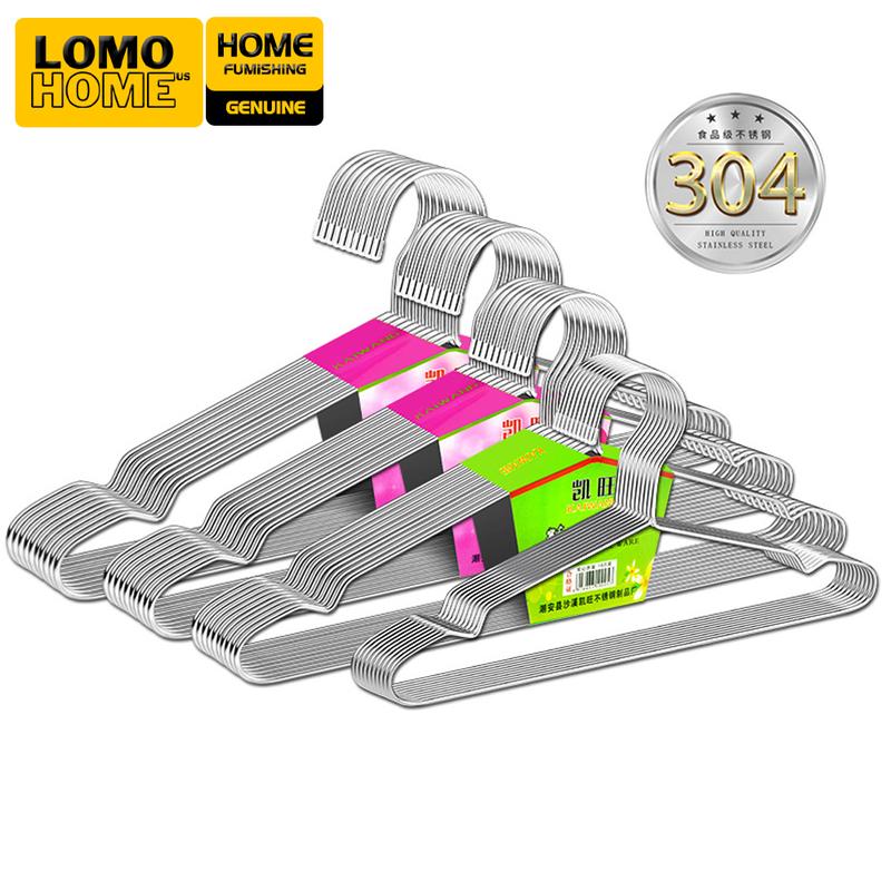 Bộ 10 Móc inox đầu tròn LOMO siêu bền treo quần áo trẻ em và người lớn chống xước, chống gỉ không để lại dấu vết