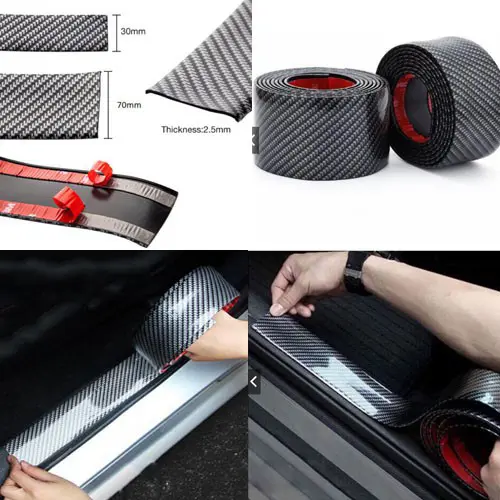 Miếng dán chống xước mạ cacbon cao cấp - Nẹp cacbon dán chống xước nhiều vị trí trên ô tô