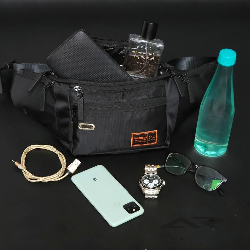 Tas Selempang Pria POLO AMSTAR Original Waistbag Extra Organizer pinggang 6