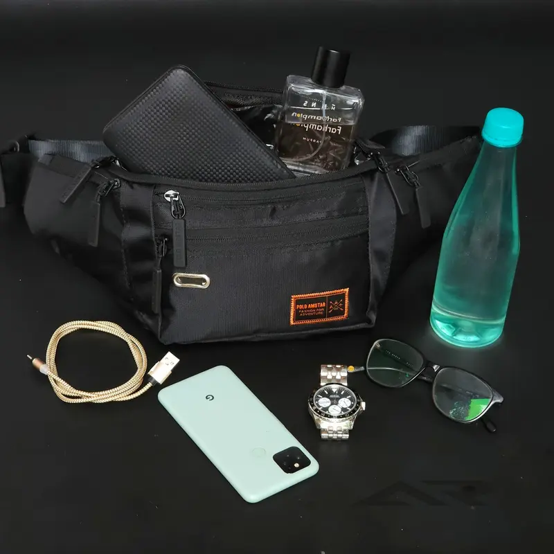 Tas Selempang Pria POLO AMSTAR Original Waistbag Extra Organizer pinggang 6