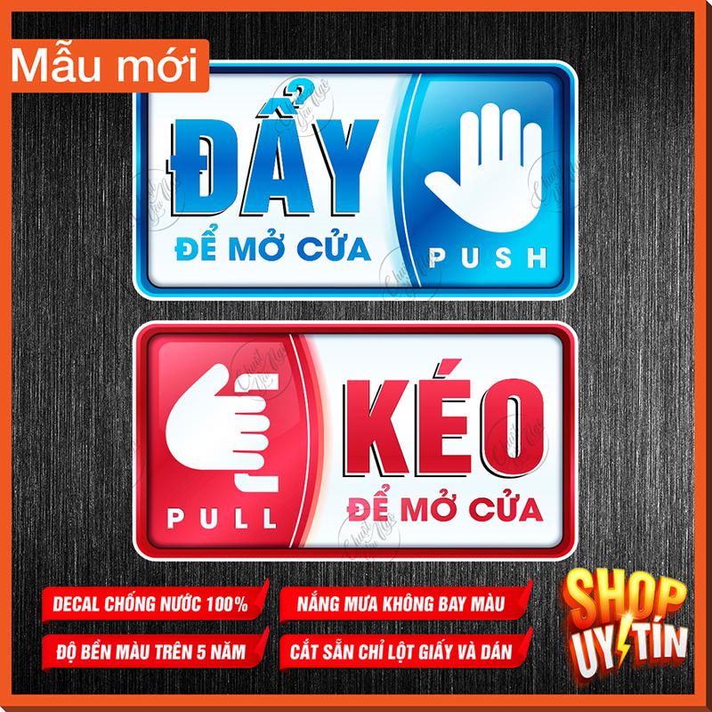  Miếng dán kéo đẩy pull push dán cửa kính hướng dẫn mở cửa 
