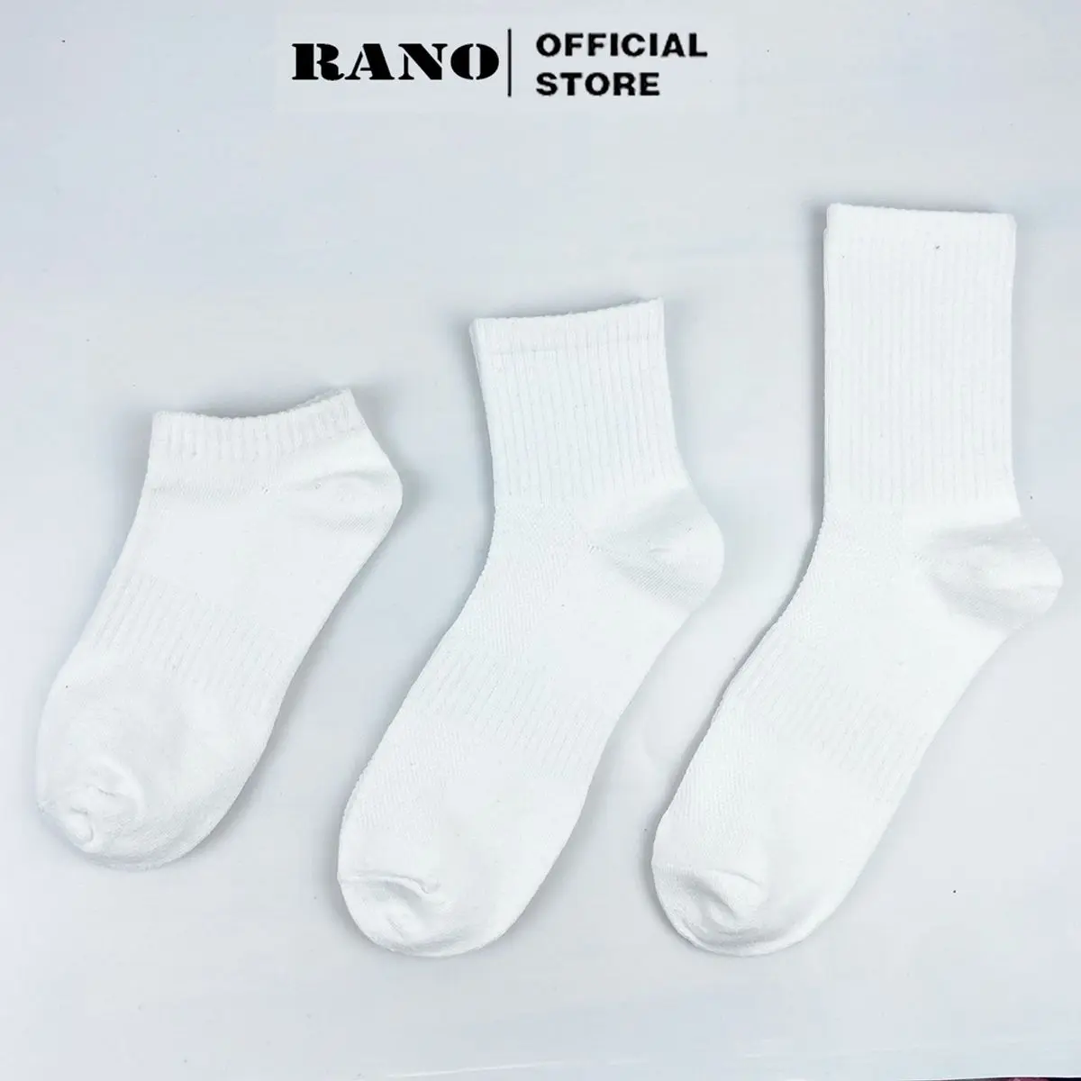 Tất vớ nam nữ cổ thấp trung cao trơn Cotton màu đen trắng BAsic Hàng Hiệu RANO Phong Cách Unisex Hàn Quốc  TRON_TRUNG
