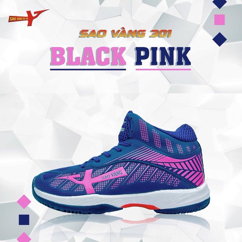 Giày Bóng Chuyền Sao Vàng 301 Black Pink - Giày Thể Thao - Sneaker Nam 2