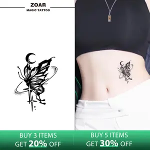 Zoartattoo M-174 stiker tato sementara  【kupu-kupu】Tahan lama Tattoo menempel dekorasi seni untuk pria dan wanita