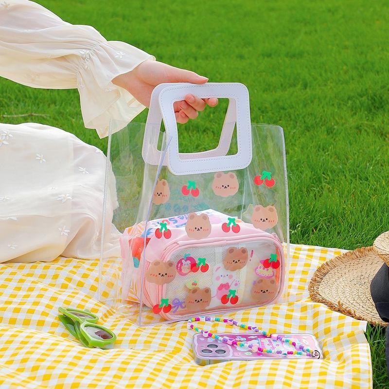 Product Introduction of túi xách nữ xinh 2025 Túi PVC Trong Suốt Hình Hoa Túi Tote Túi Quà Túi Thạch Túi Xách Nữ Túi Đựng Mỹ Phẩm Hộp Cơm Trưa Túi Đựng Đồ Dã Ngoại 11