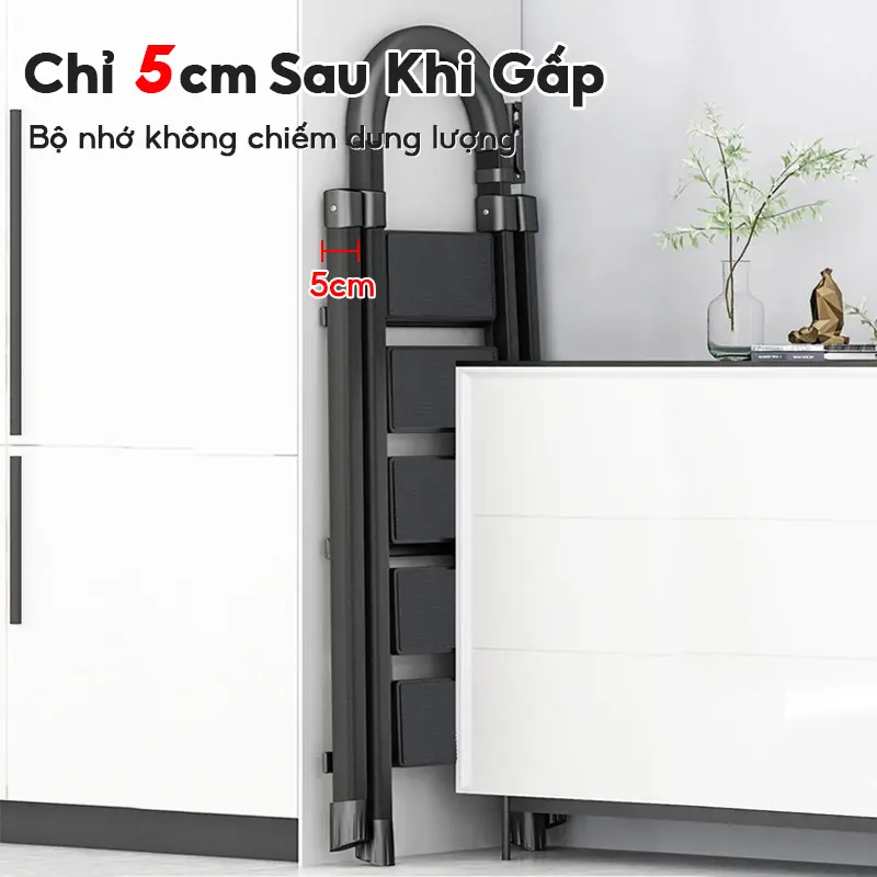 Decroom Thang gấp thép carbon, thang cuốn dụng cụ, 3-7 tầng, chịu lực 500kg, đóng gói gia cố chịu lực, thang gấp gia đình, Dễ dàng di động. 6