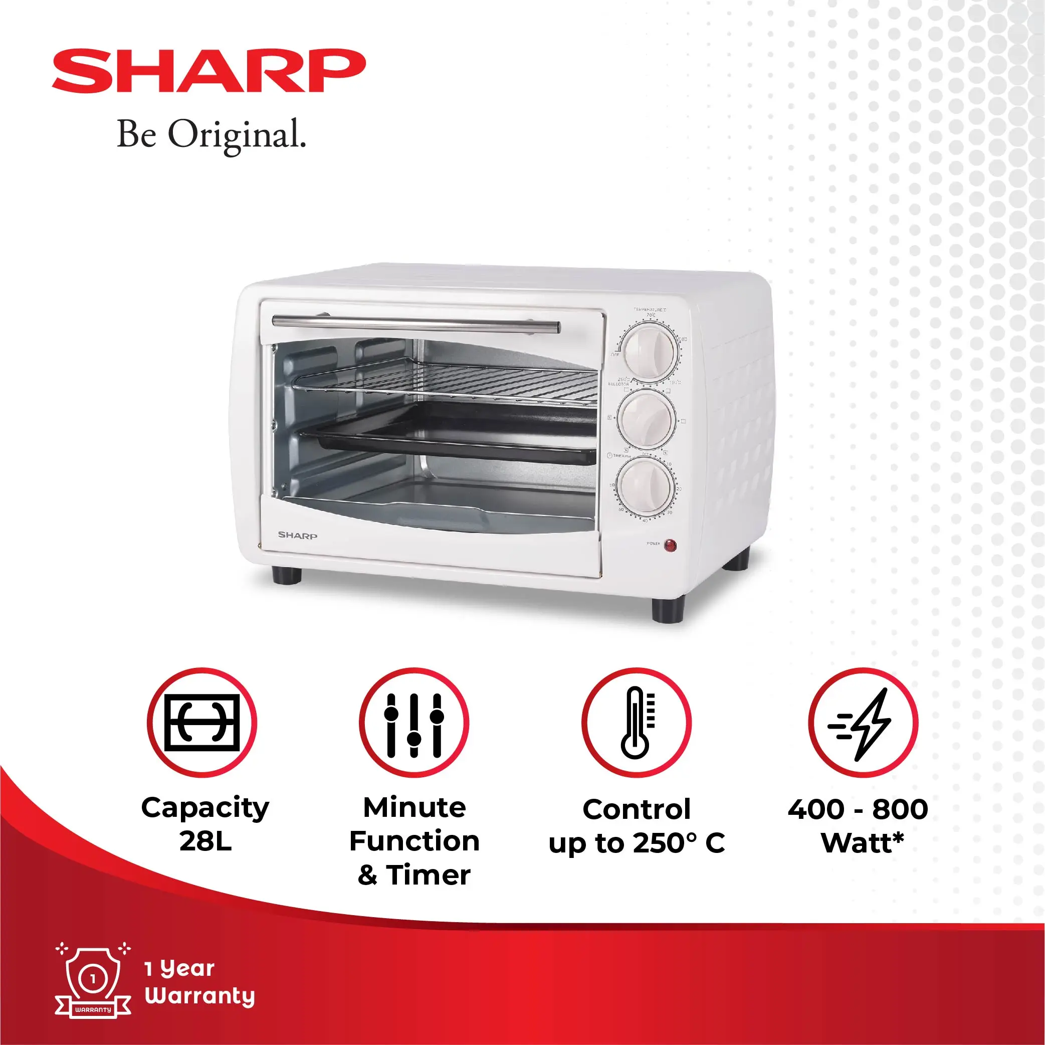 Sharp Cookwear EO-28WH Electric Oven White 28 Liter 800 Watt - Shop ...